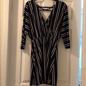 Express striped blue and white dress